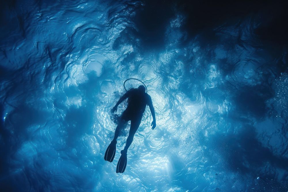 Underwater beauty recreation adventure swimming.