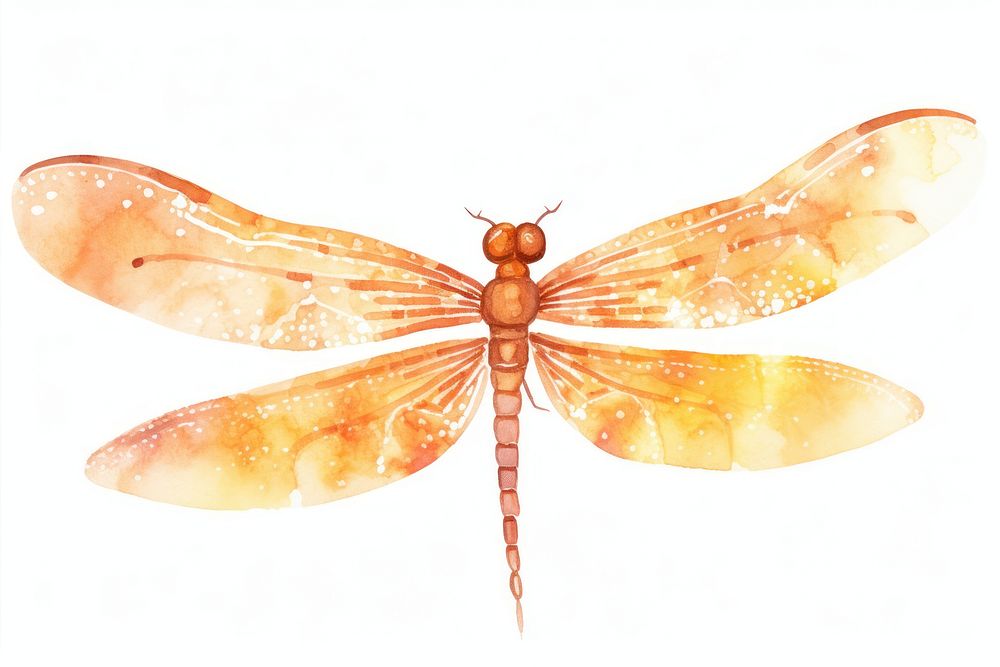 Orange dragonfly insect animal.