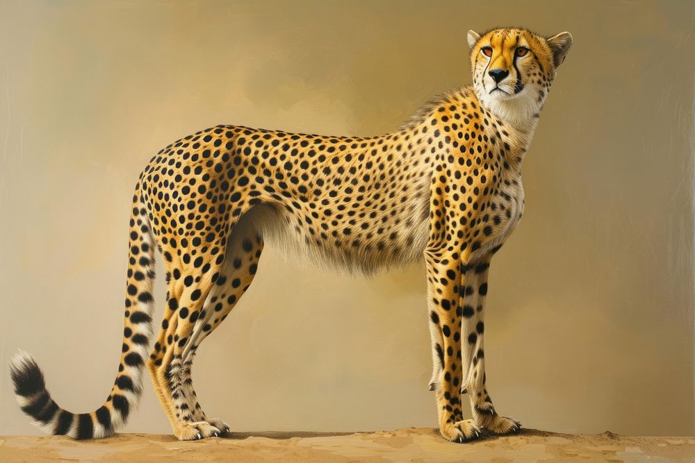 A hunting cheetah wildlife animal mammal.