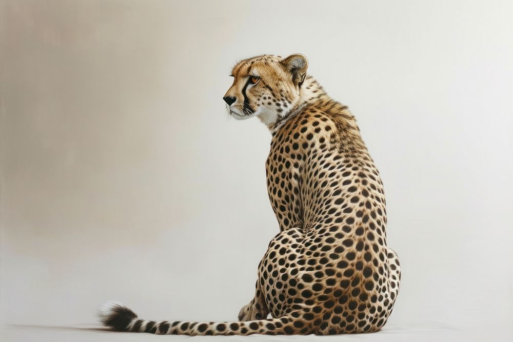 A hunting cheetah wildlife animal mammal.