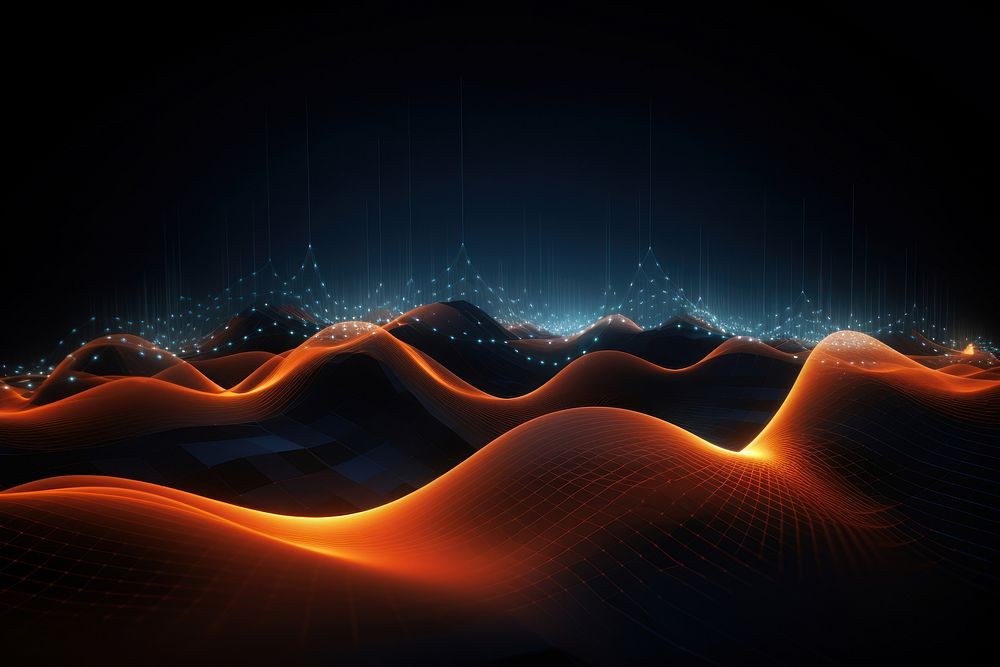 Waves futuristic glowing pattern.