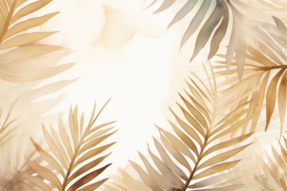 Palm leaves valentines backgrounds painting pattern.