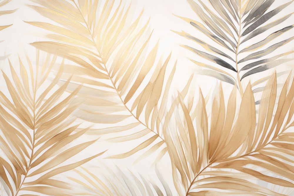 Palm leaves watercolor backgrounds painting pattern.