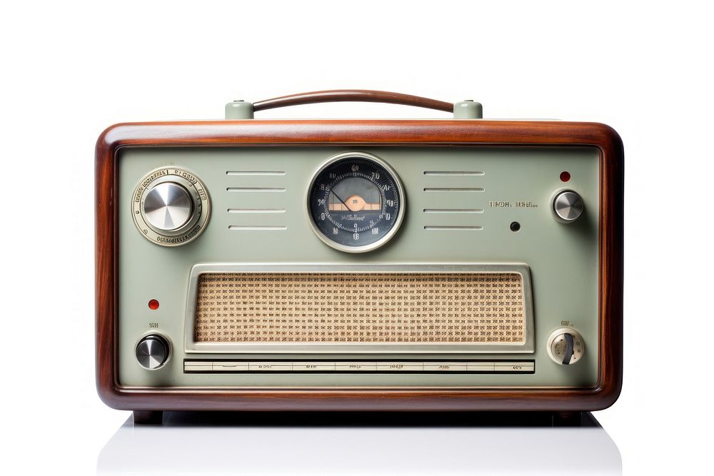 Old Retro Radio Against vintage radio electronics old.