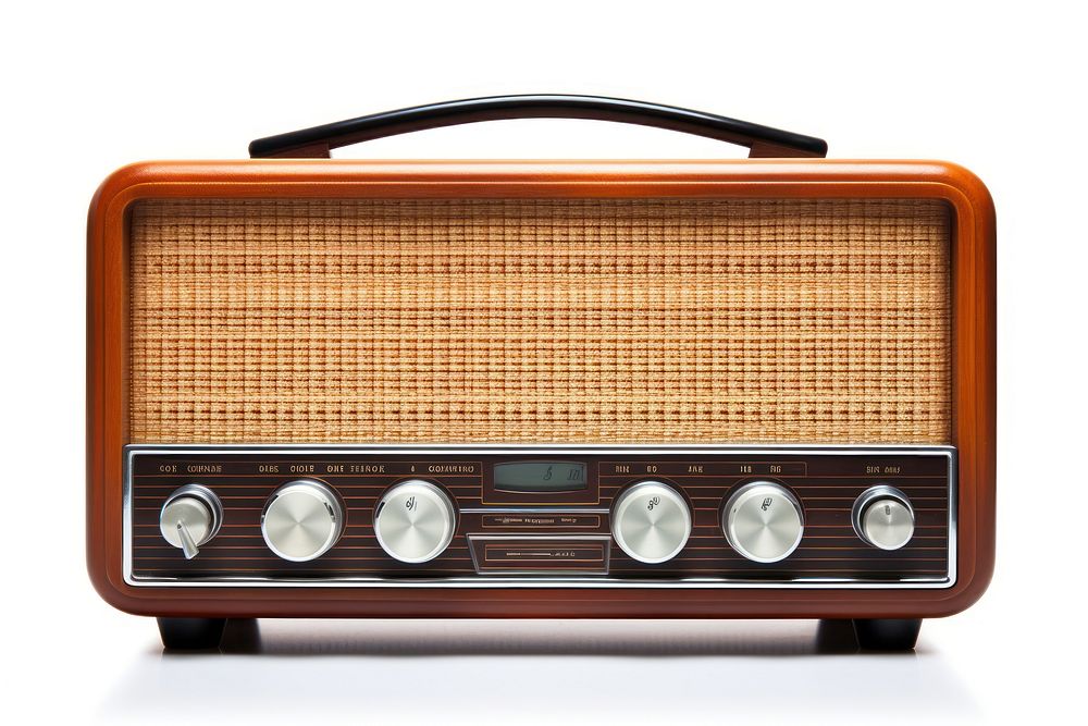 Old Retro Radio Against vintage radio electronics old.