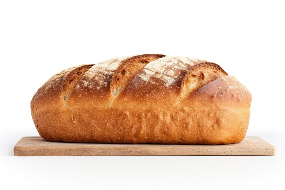 Bread loaf bread food white background.