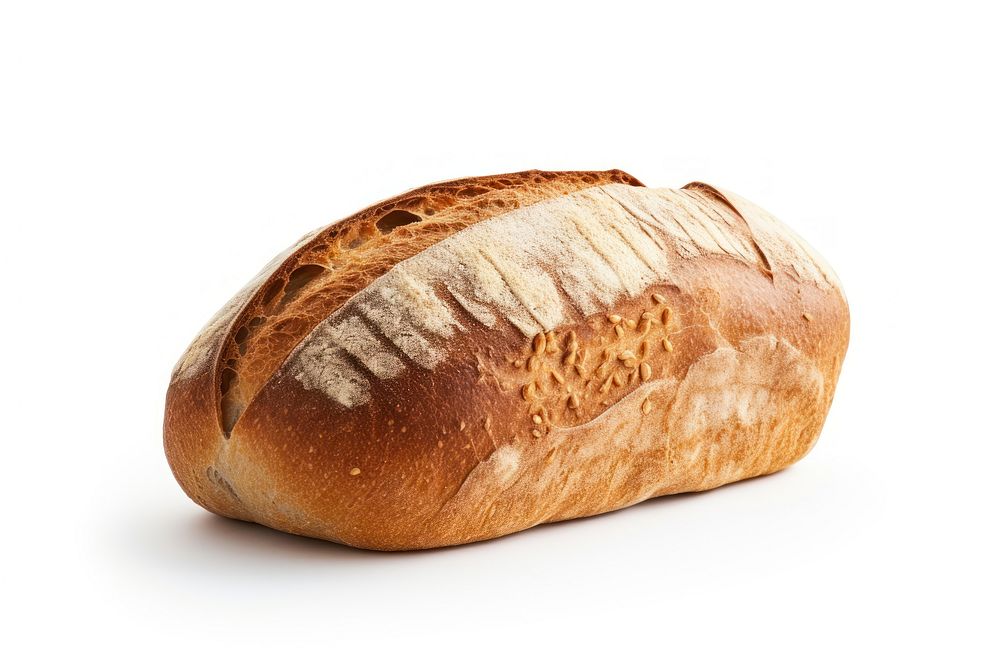 Bread loaf bread food white background.