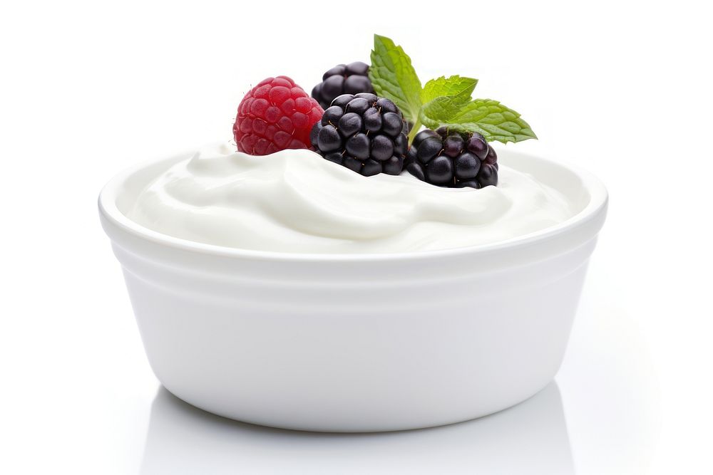 Fresh greek yogurt clean dessert berry cream.