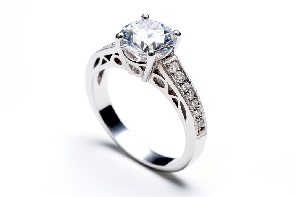 Wedding diamonds ring gemstone silver engagement.