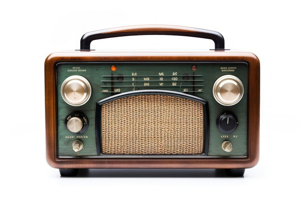 Close-Up Of Old Retro Radio Against radio electronics old.