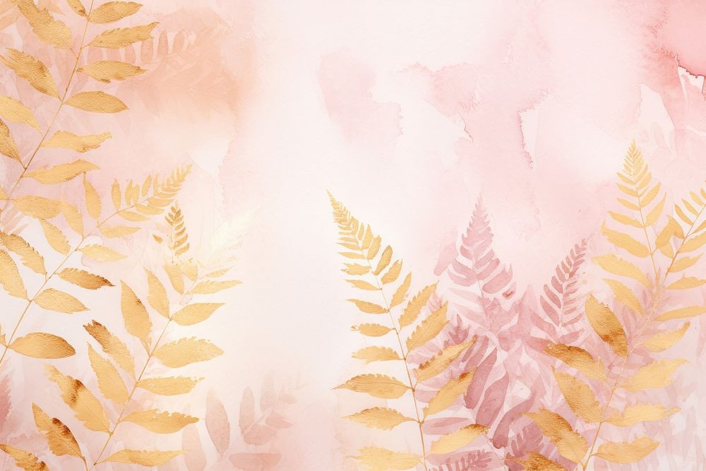 Pink fern watercolor backgrounds painting pattern.