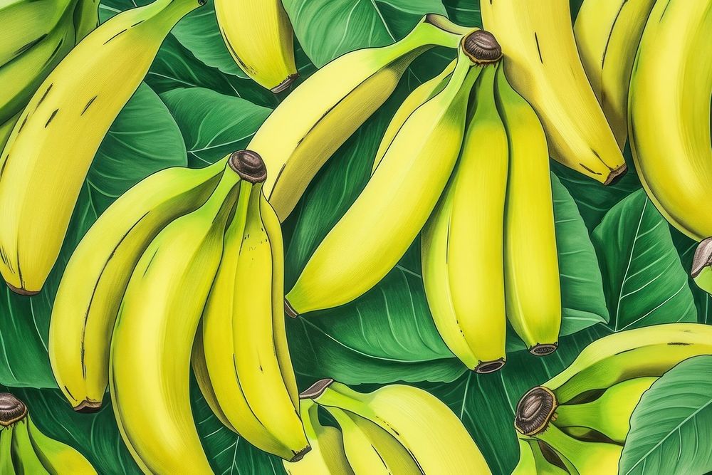 Vintage drawing of banana pattern backgrounds plant fruit.