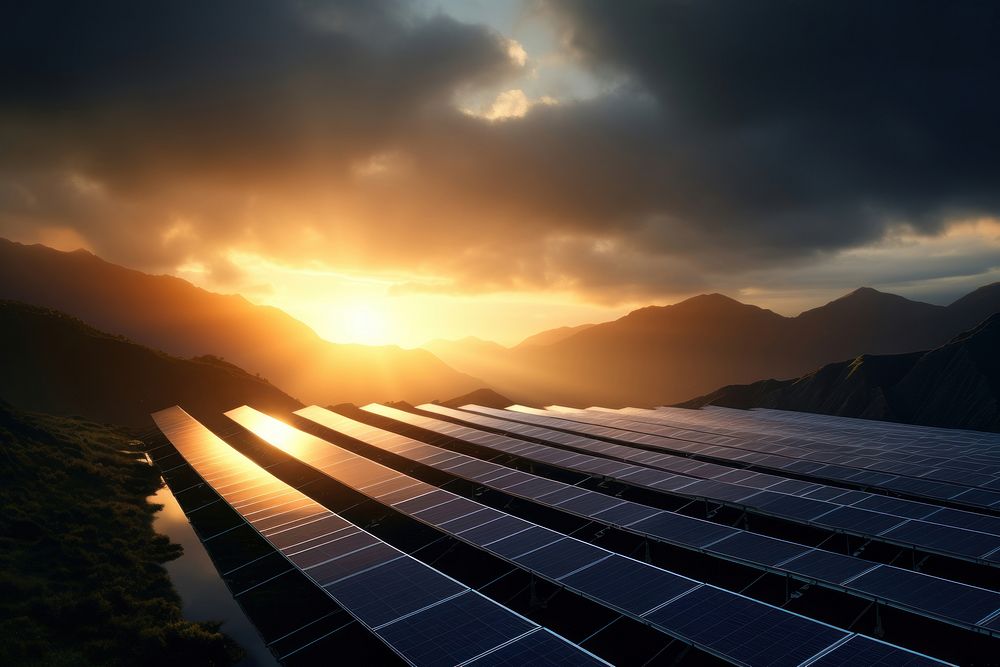 Solar panel sunlight outdoors power generation.