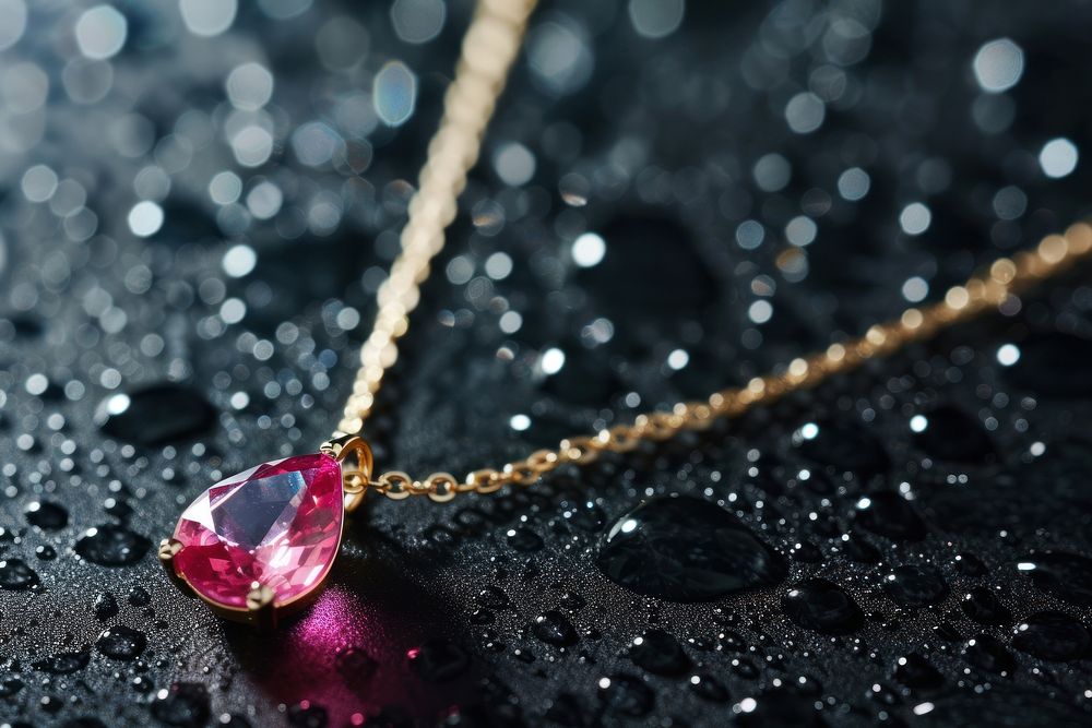 Gemstone drop necklace jewelry diamond shiny.