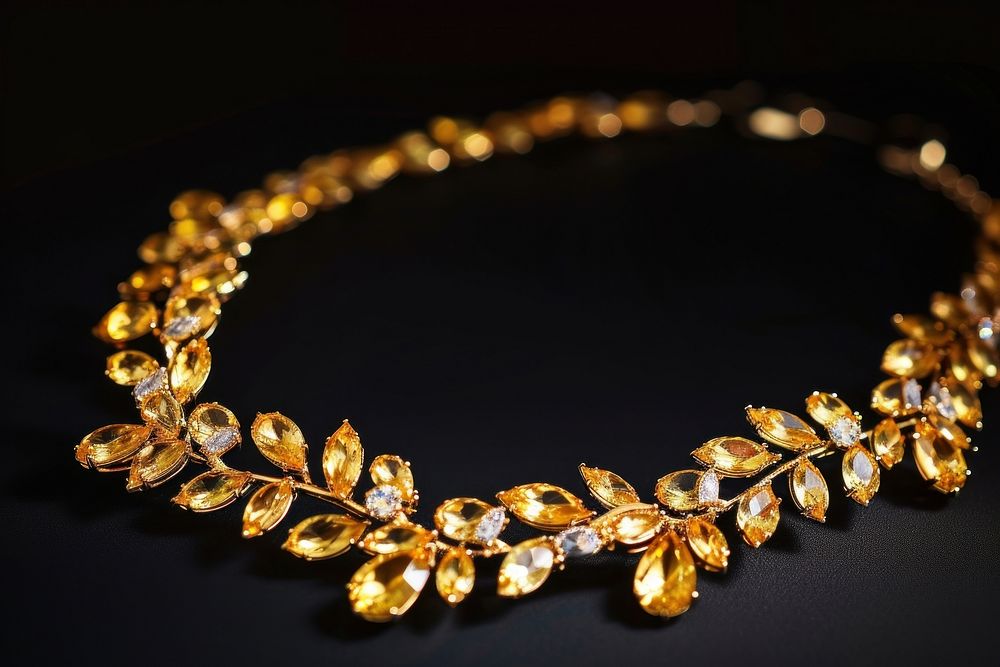 Gold gemstone necklace jewelry diamond shiny.