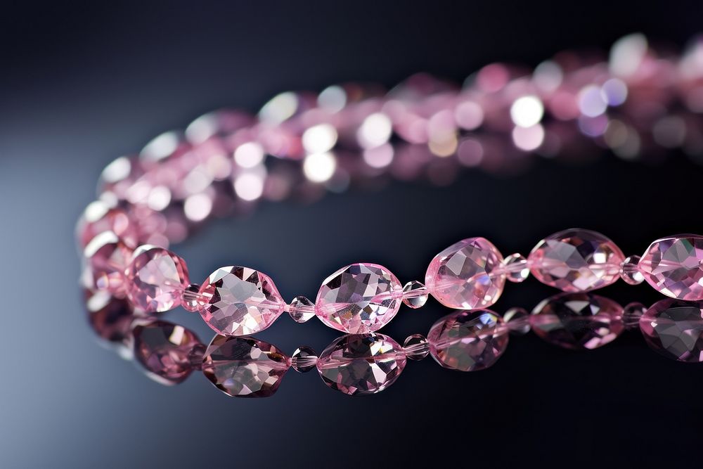 Light pink gemstone necklace jewelry diamond crystal.