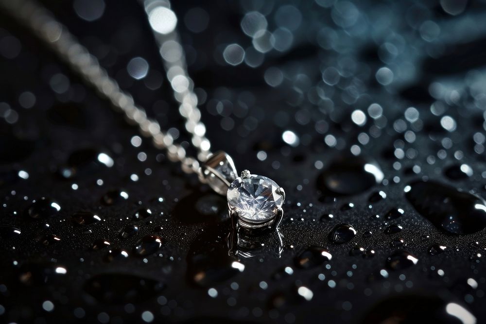 Silver gemstone necklace jewelry diamond shiny.
