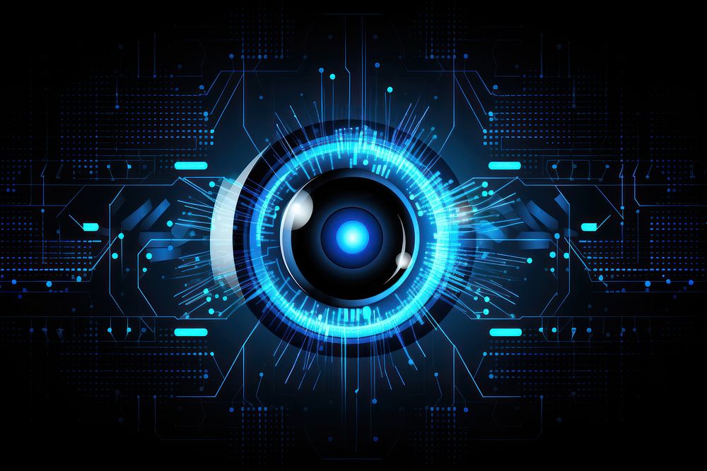 Technological digital eye backgrounds security light.