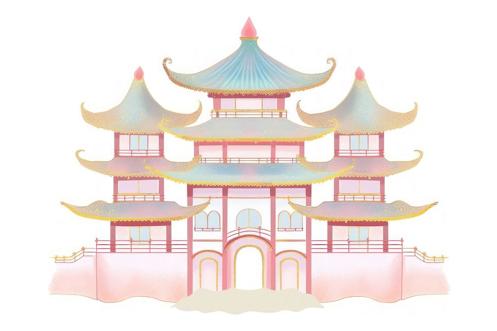 Temple chinese element architecture building pagoda.