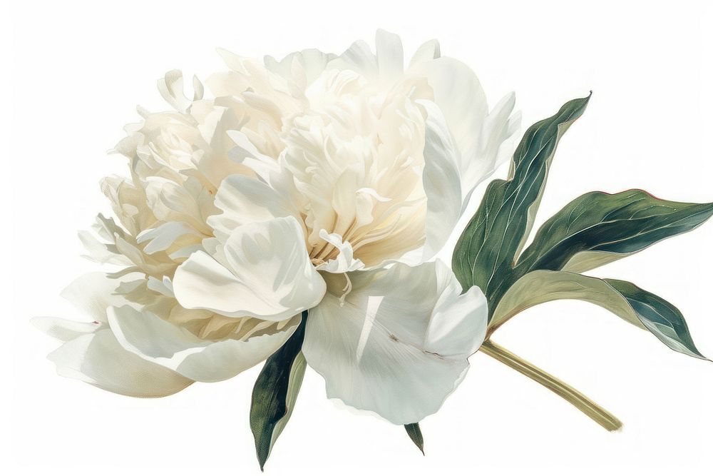 A peony flower plant white rose.
