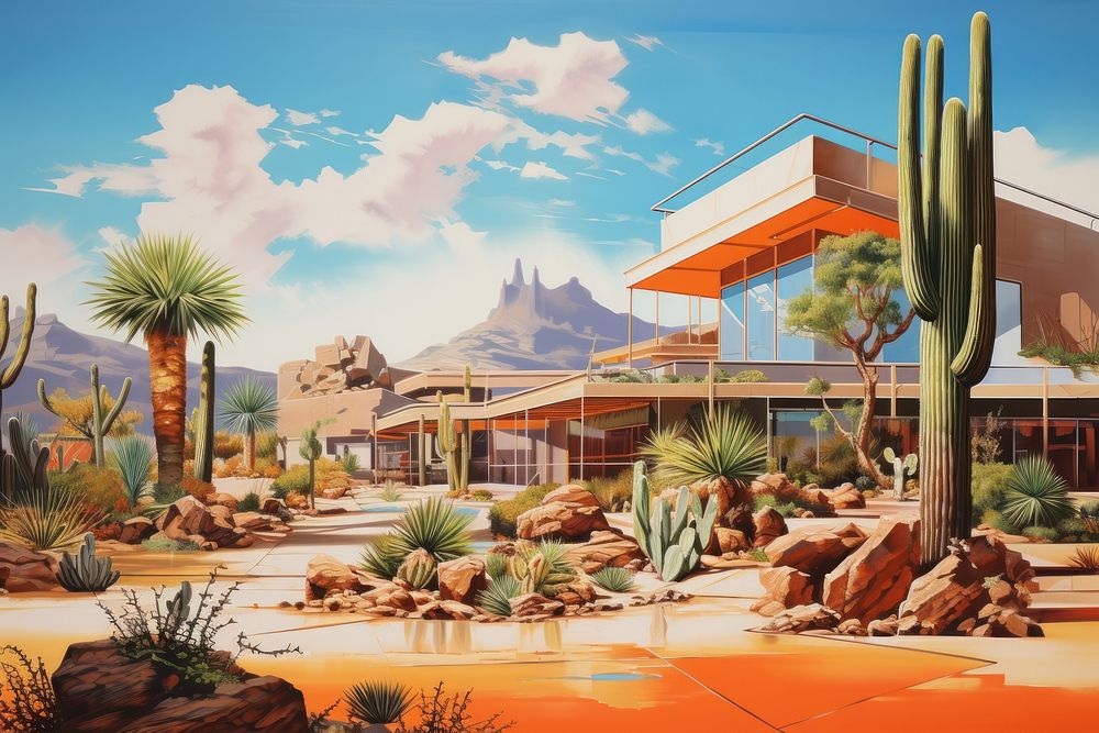 A desert oasis marketplace architecture building outdoors.