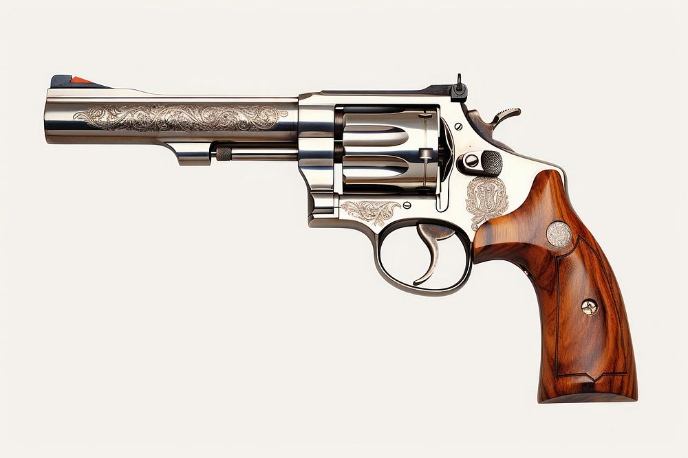 A handgun weapon aggression revolver.