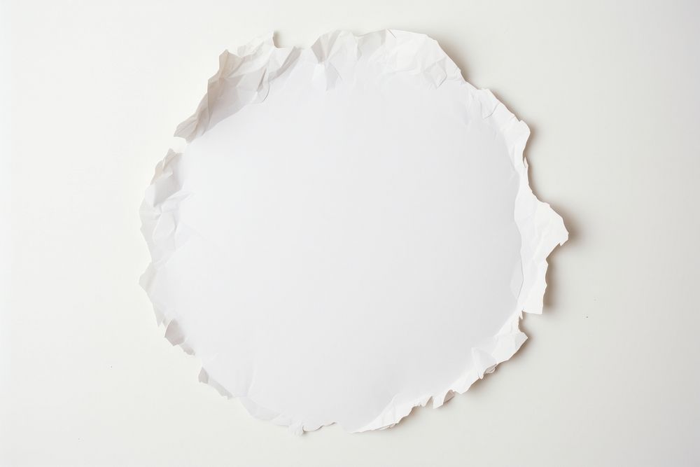 Circle ripped paper white white background porcelain.
