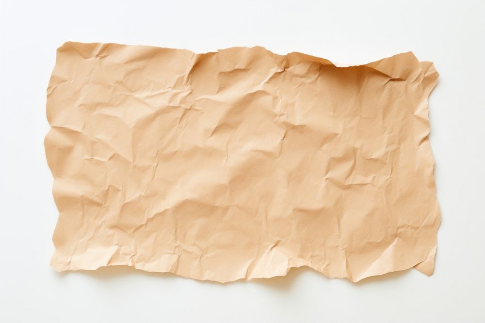 Brown ripped paper backgrounds white background crumpled.