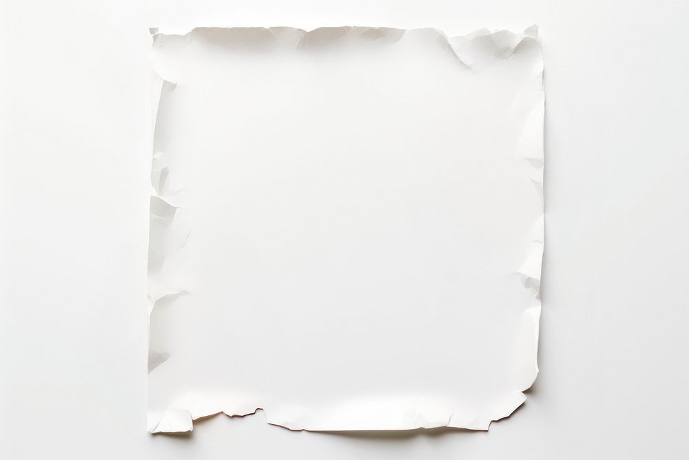 Square ripped paper white backgrounds white background.