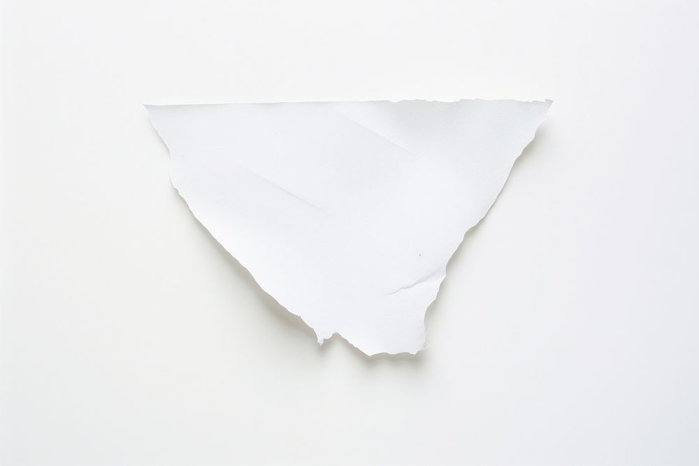 Tri angle ripped paper white white background simplicity.