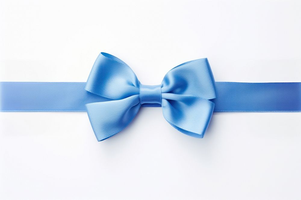 Blue ribbon white background celebration accessories.