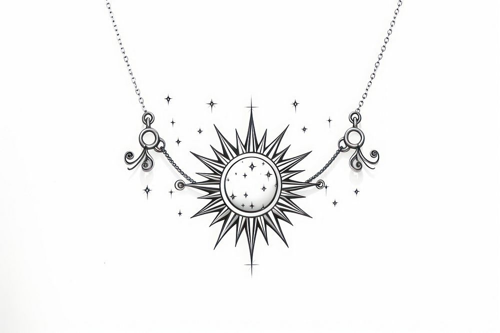 Jewelry necklace pendant drawing.