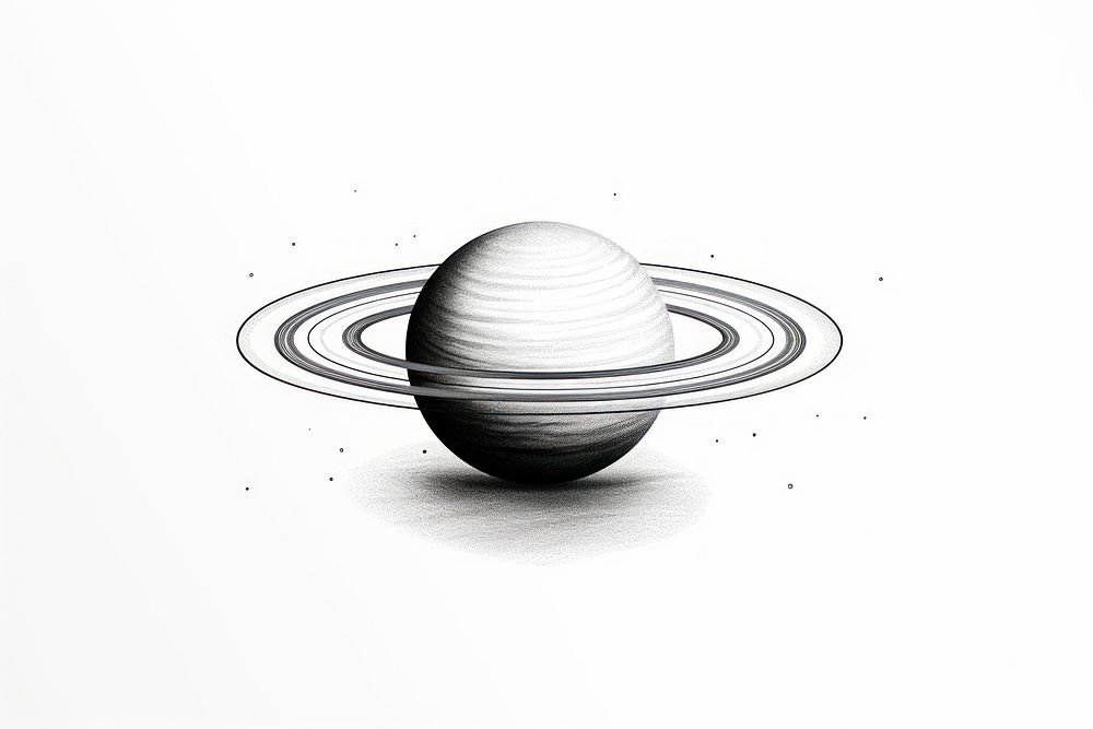 Saturn sphere space monochrome.