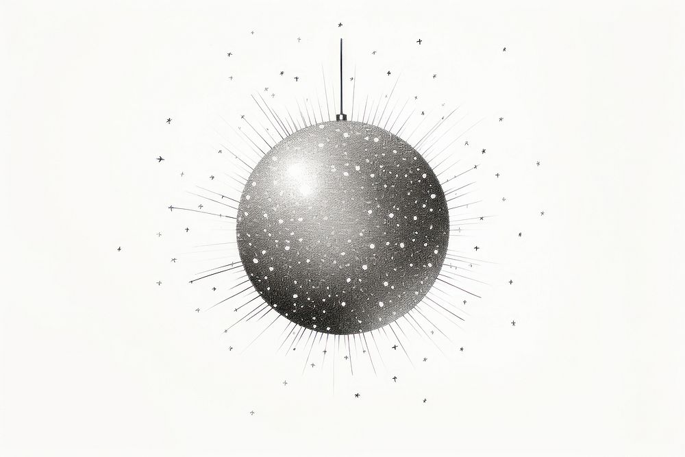 Disco ball drawing sphere sketch.