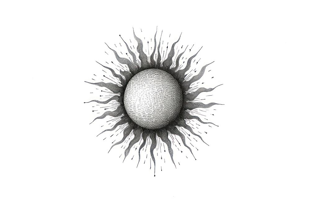 Sun drawing sketch white background.