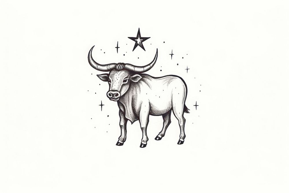 Taurus livestock buffalo drawing.