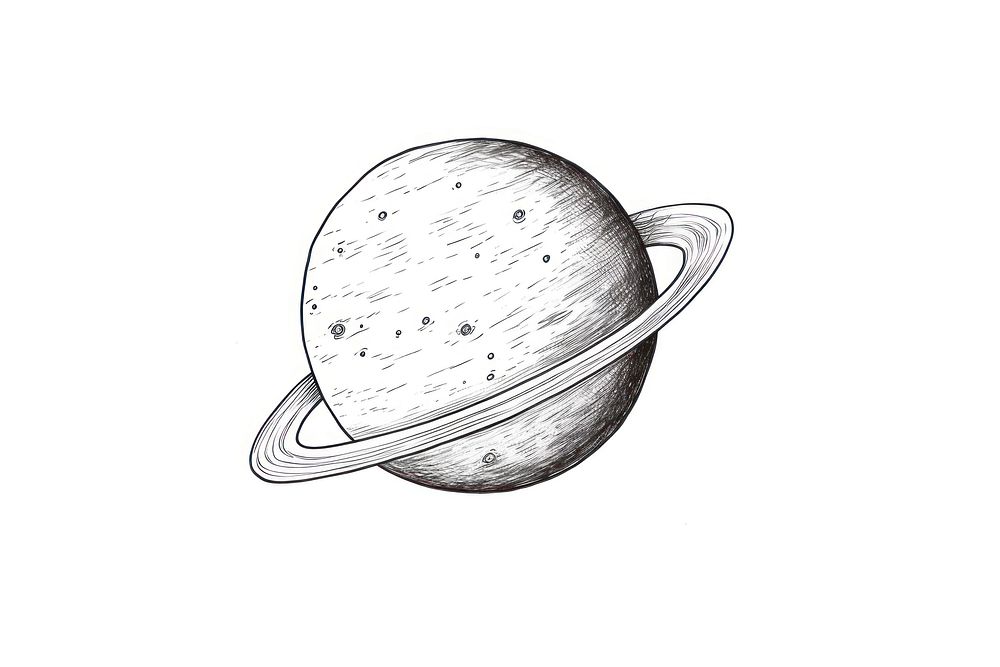 Planet drawing space white background.