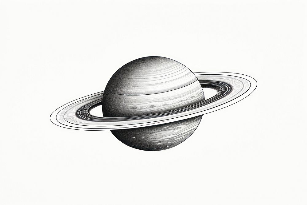Saturn drawing astronomy universe.