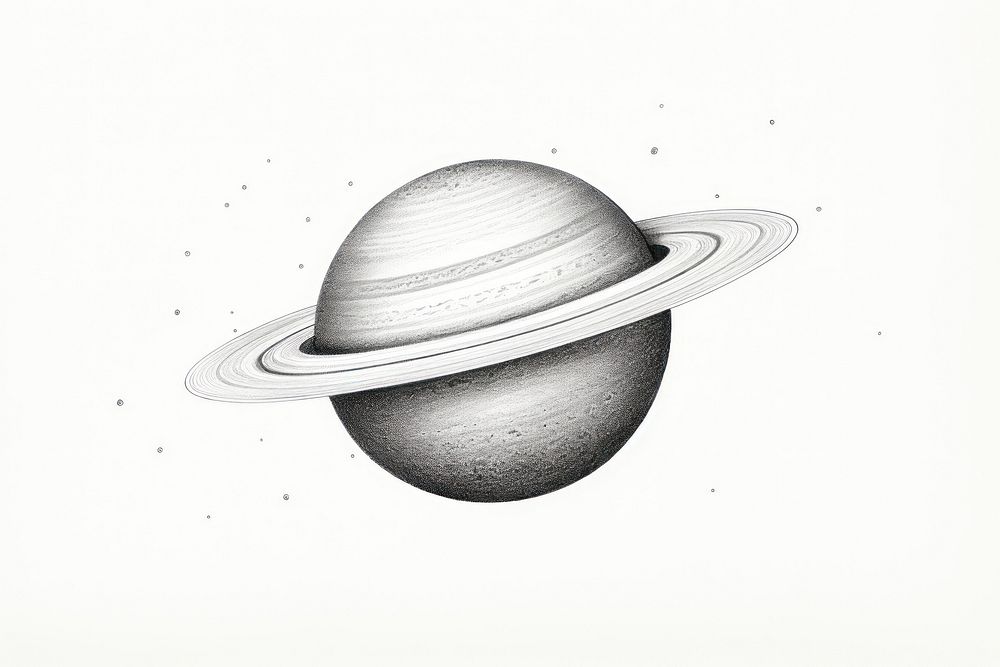 Saturn drawing space night.