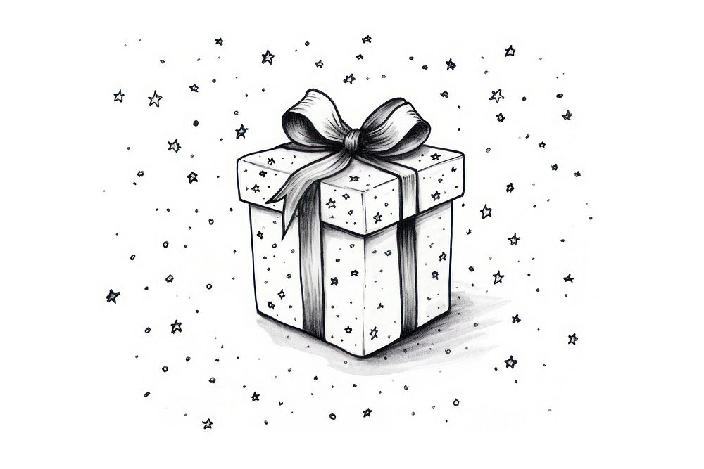 Gift box drawing line celebration.
