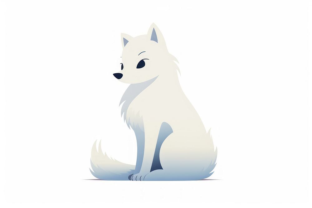 Animal cartoon character mammal white fox.