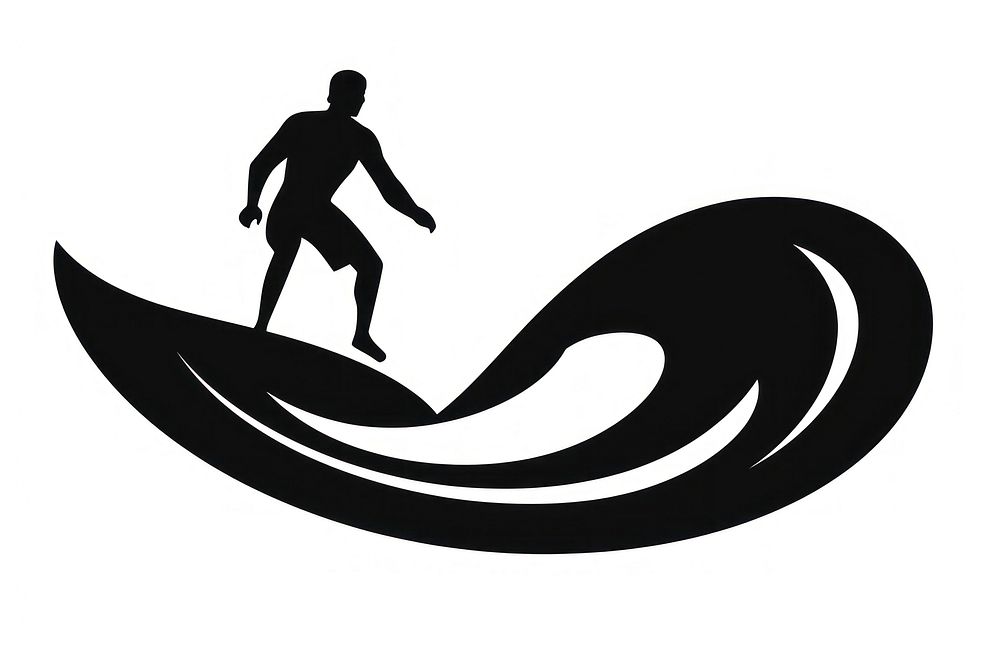 Surfing silhouette logo adult.
