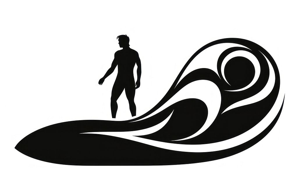 Surfing silhouette adult logo.