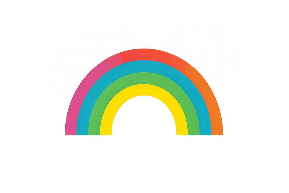 Rainbow line logo white background.