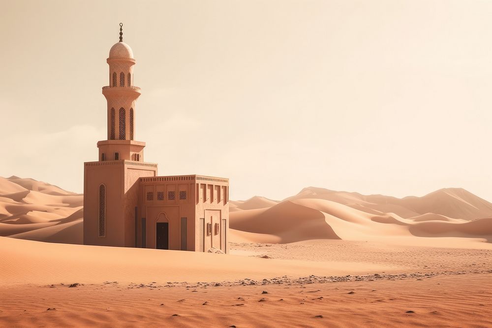 Mosque in the desert architecture building outdoors.