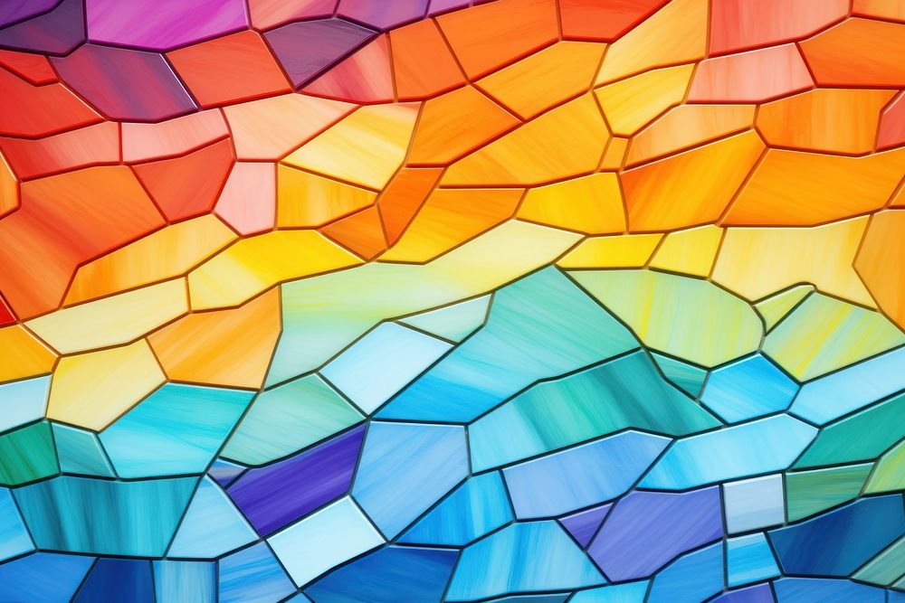 Mosaic tiles of rainbow backgrounds pattern shape.