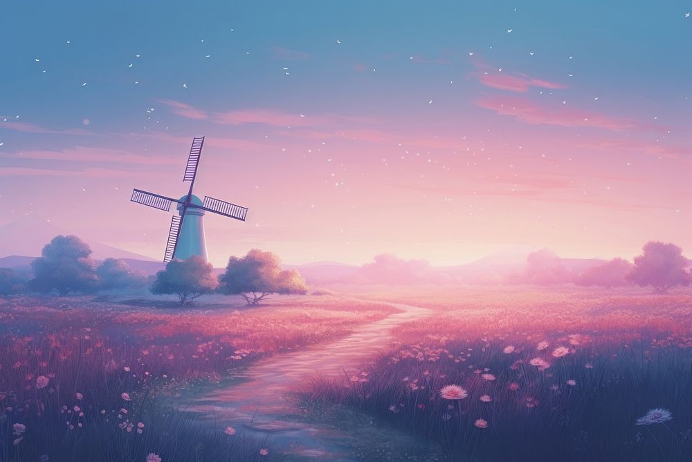 Aesthetic background of windmill outdoors nature tranquility.