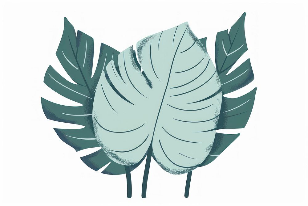 A tropical leave in the style of frayed chalk doodle drawing sketch plant.