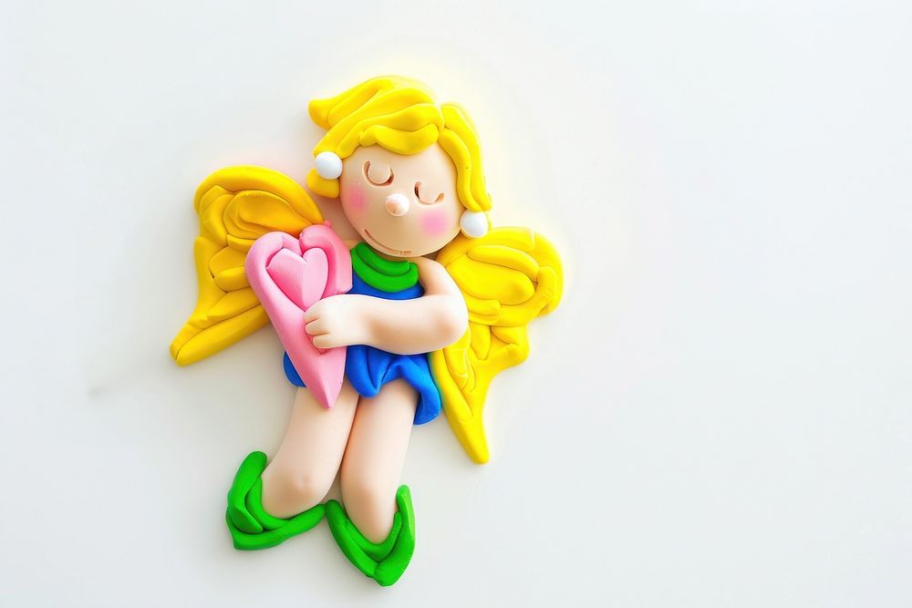 Cute plasticine cupid toy representation celebration.