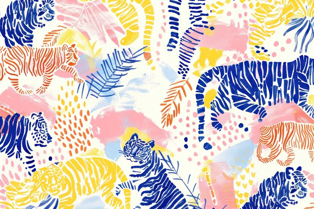 Wild animals pattern art backgrounds abstract.